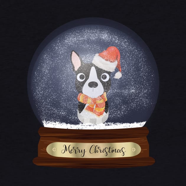 Boston Terrier Christmas Gift T-Shirt by DoggyStyles